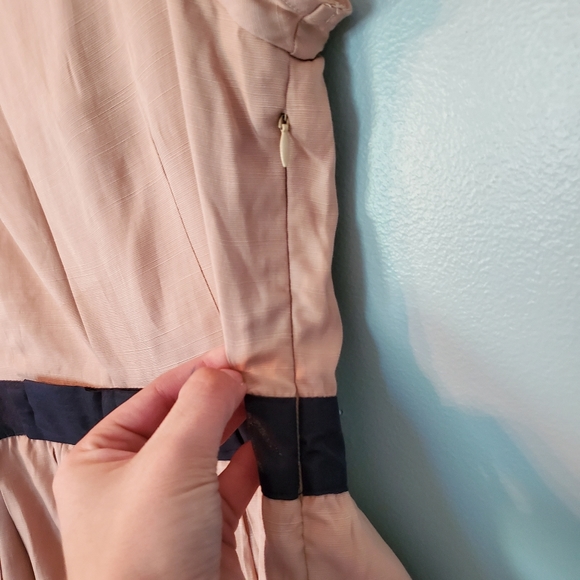 dear creatures Tan and Navy Blue Dress Small - Picture 2 of 12